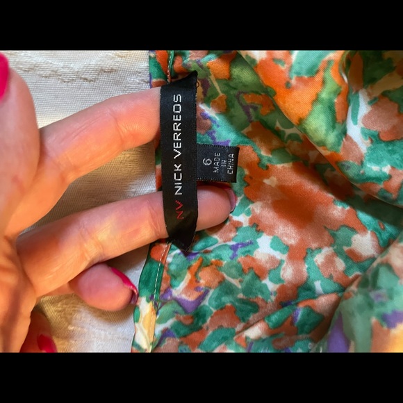 Project Runway NV Nick Verreos size 6 summer dress so cute orange green print - Picture 3 of 5